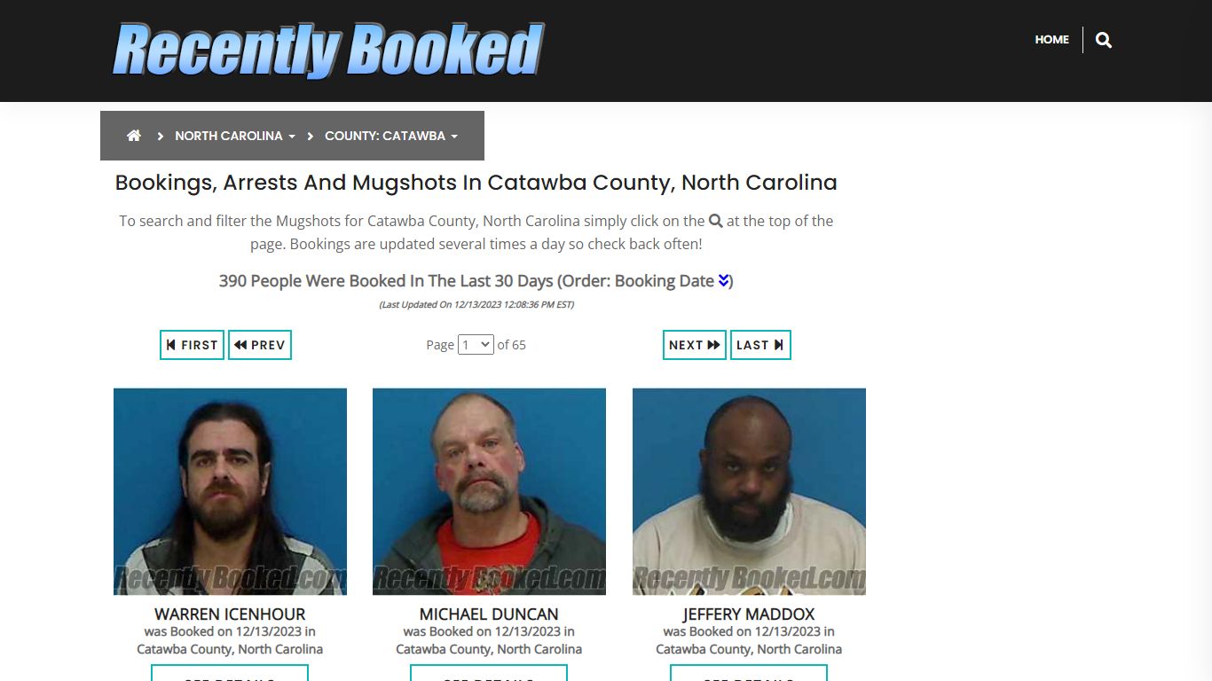 Bookings, Arrests and Mugshots in Catawba County, North Carolina